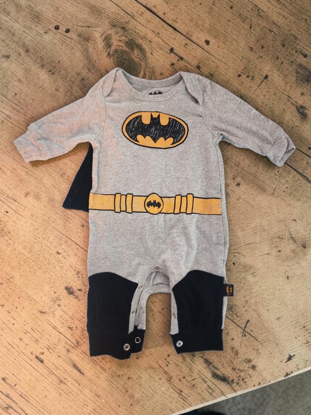 Batman Onesie - Gray & Yellow
